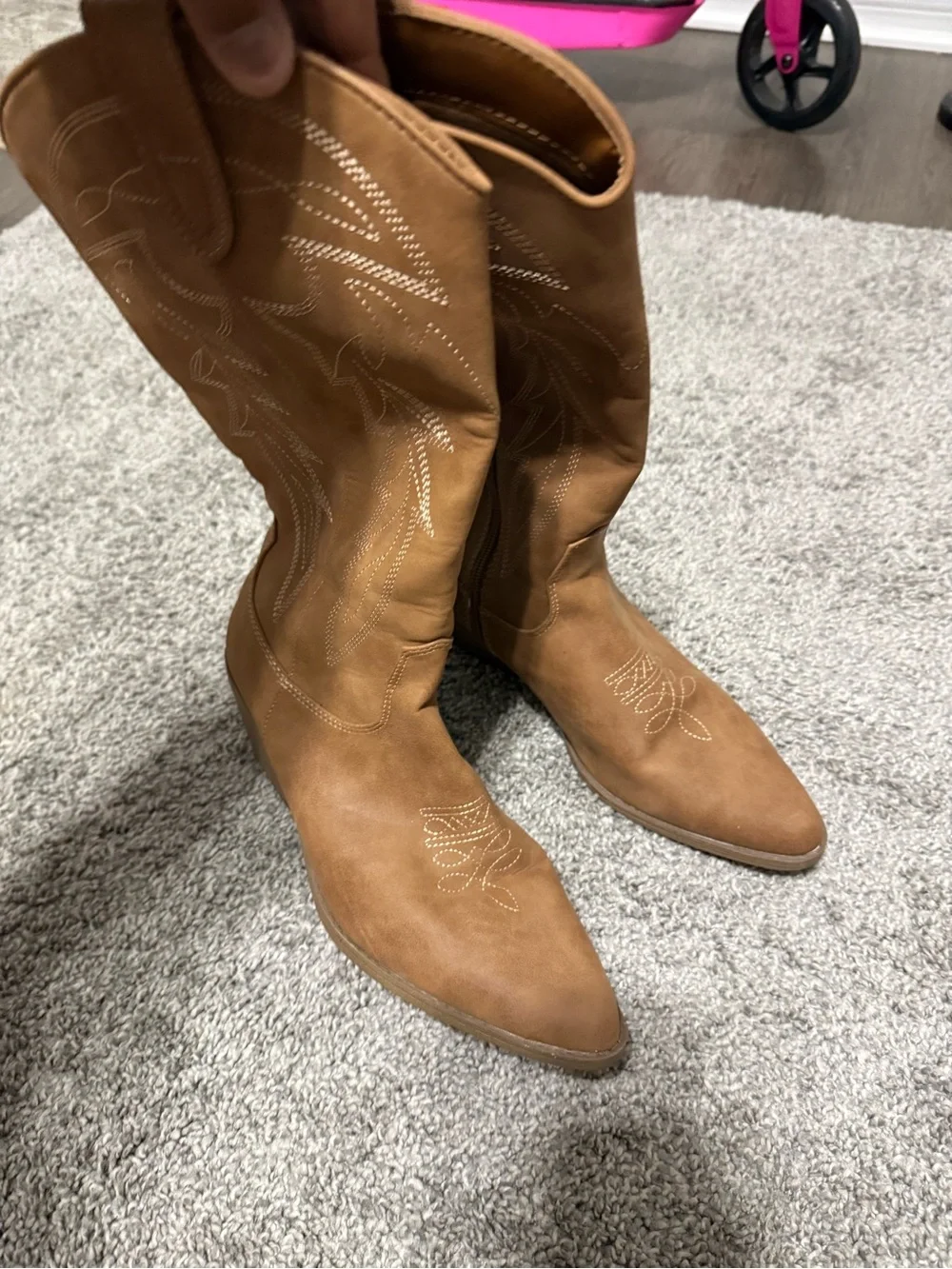 No Boundaries Tan Western Lace-Up Heeled Boots - Picture 5 of 5